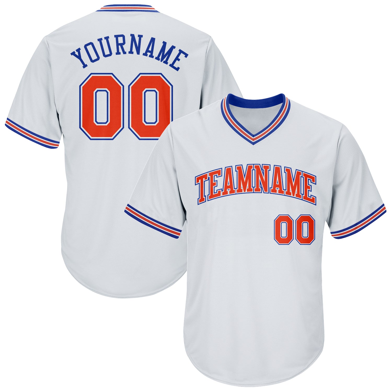 Creat Baseball Authentic Royal Orange Throwback White Jersey