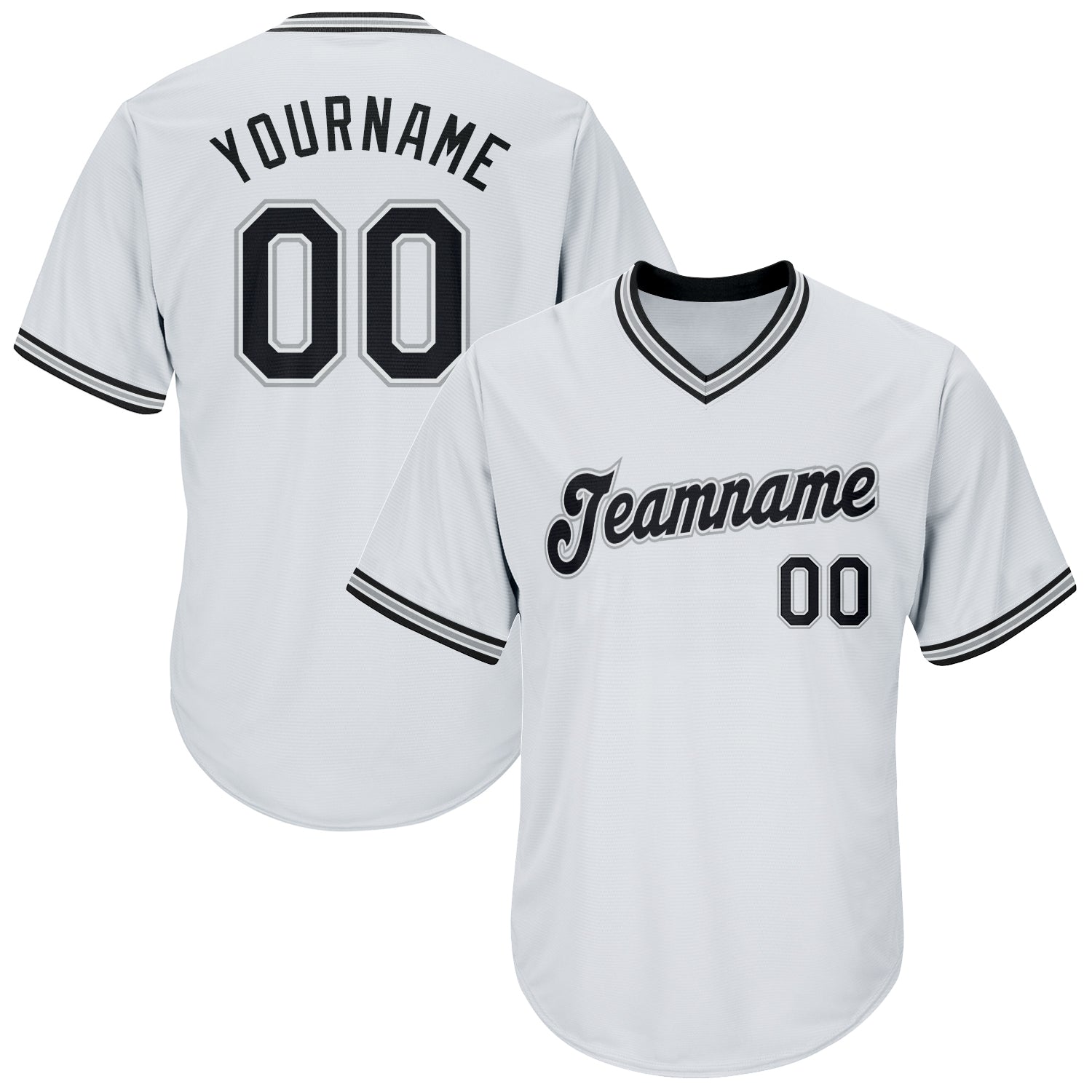 Custom Gray Black-White Authentic Throwback Rib-Knit Baseball Jersey Shirt Women's Size:XL