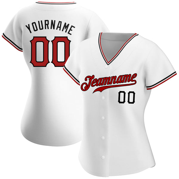 Sale Build Red Baseball Authentic White Jersey Black – CustomJerseysPro