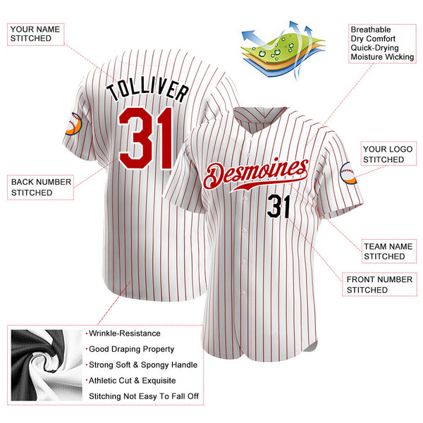 Sale Build White Baseball Authentic Black Throwback Shirt Red –  CustomJerseysPro