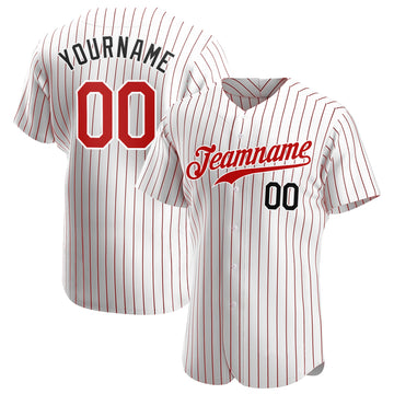 Custom Grey Royal Blue Pinstripe Red Baseball Jerseys For Men & Women  JN1083_140