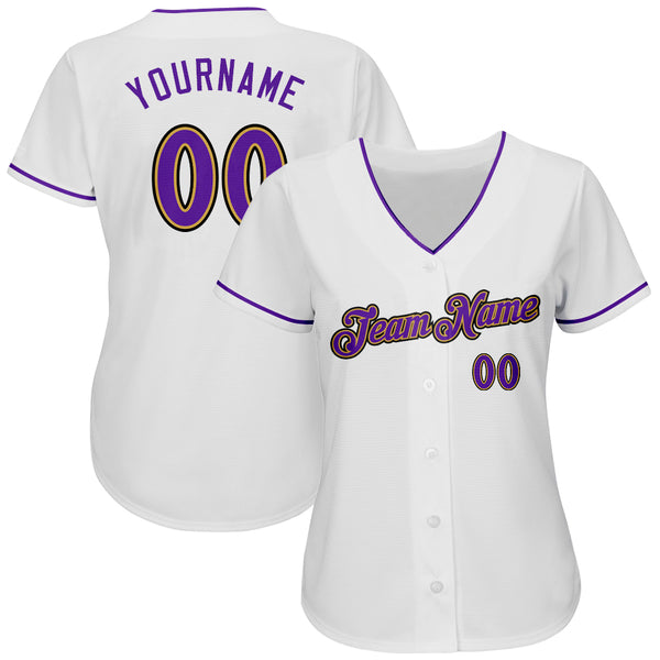 Purple and cheap white baseball jersey