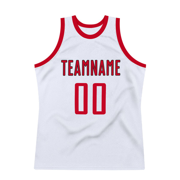 Sale Build White Basketball Olive Rib-Knit Jersey Red – CustomJerseysPro