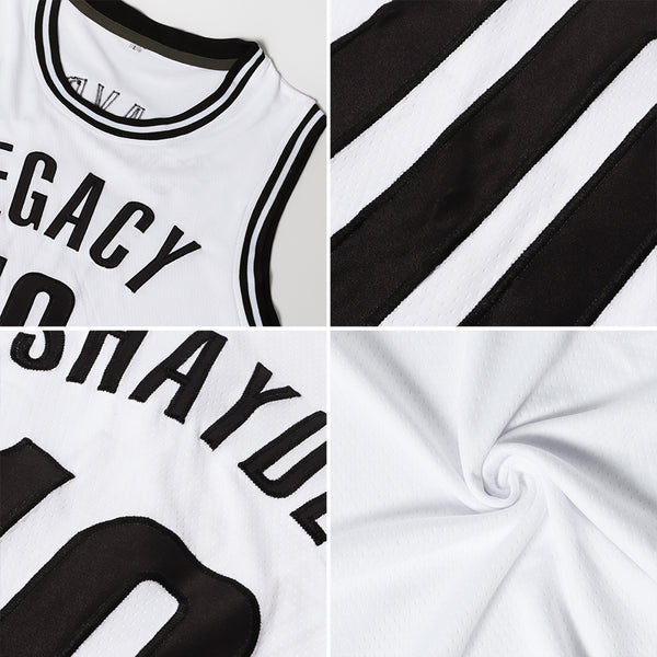 Sale Build White Basketball Black Rib-Knit Jersey Gold – CustomJerseysPro