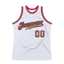 Laden Sie das Bild in den Galerie-Viewer, Custom White Camo-Red Authentic Throwback Basketball Jersey
