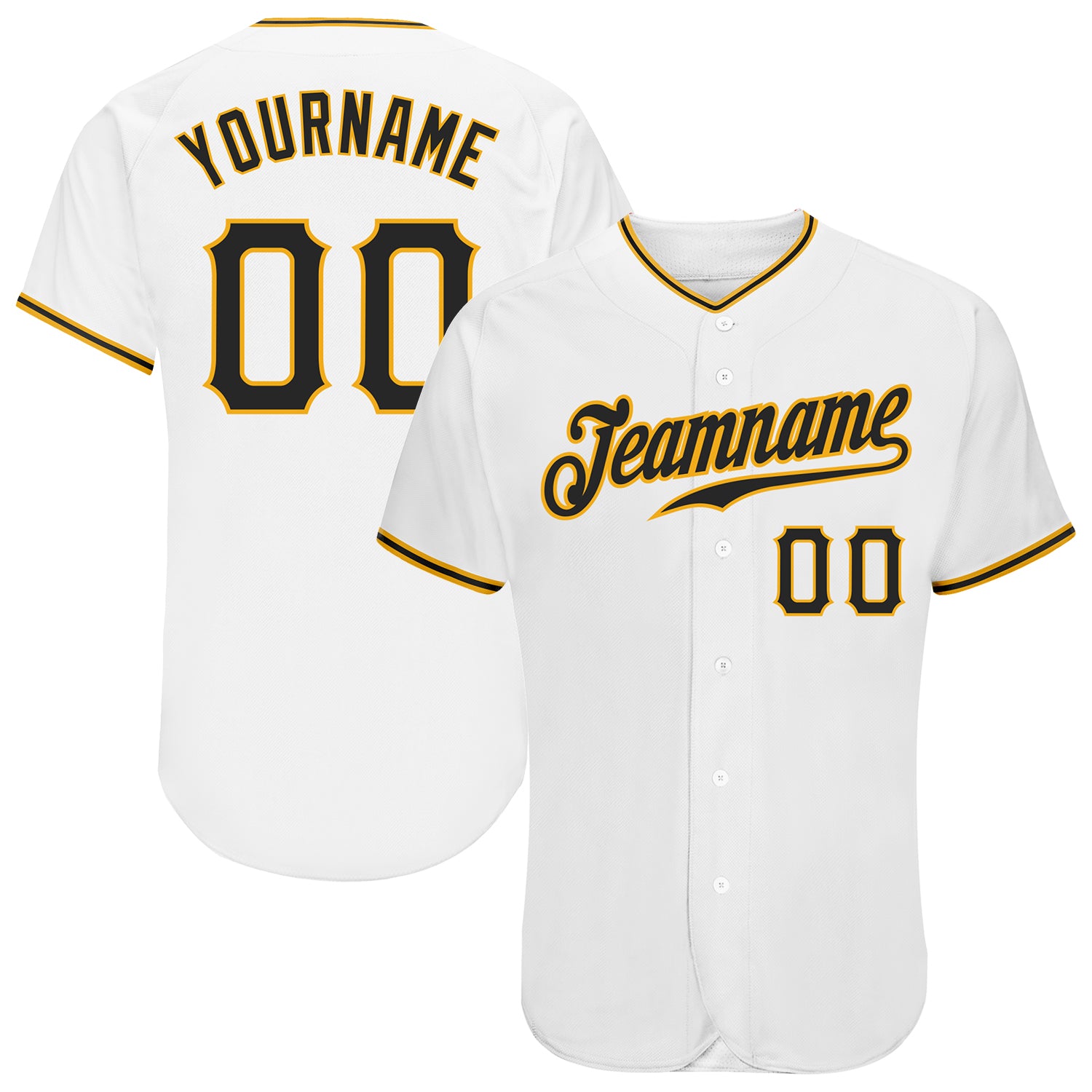 Sale Build Gold Baseball Authentic White Jersey Black – CustomJerseysPro