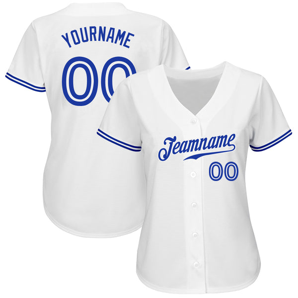 Custom White Royal Authentic Baseball Jersey Discount