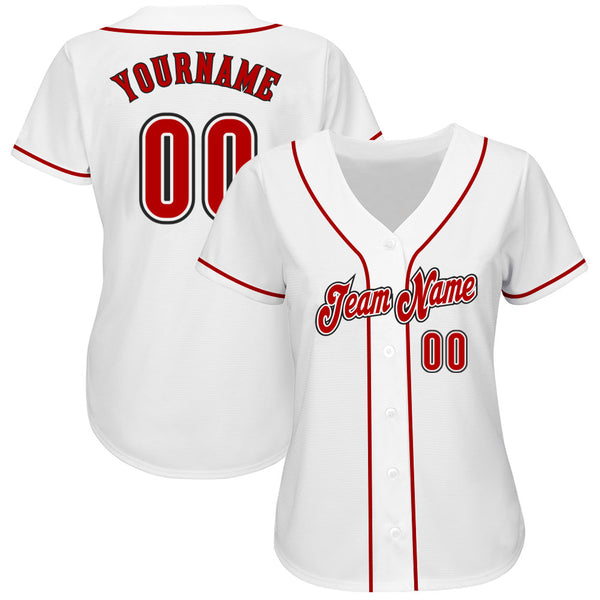 Sale Build Red Baseball Authentic White Jersey Black – CustomJerseysPro