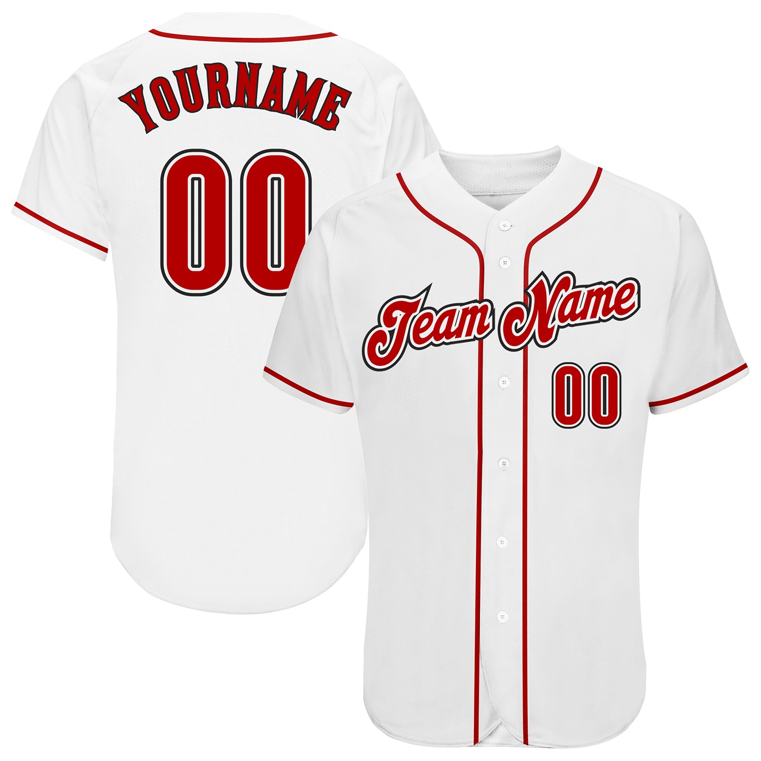 Sale Build White Baseball Authentic Black Throwback Shirt Red –  CustomJerseysPro