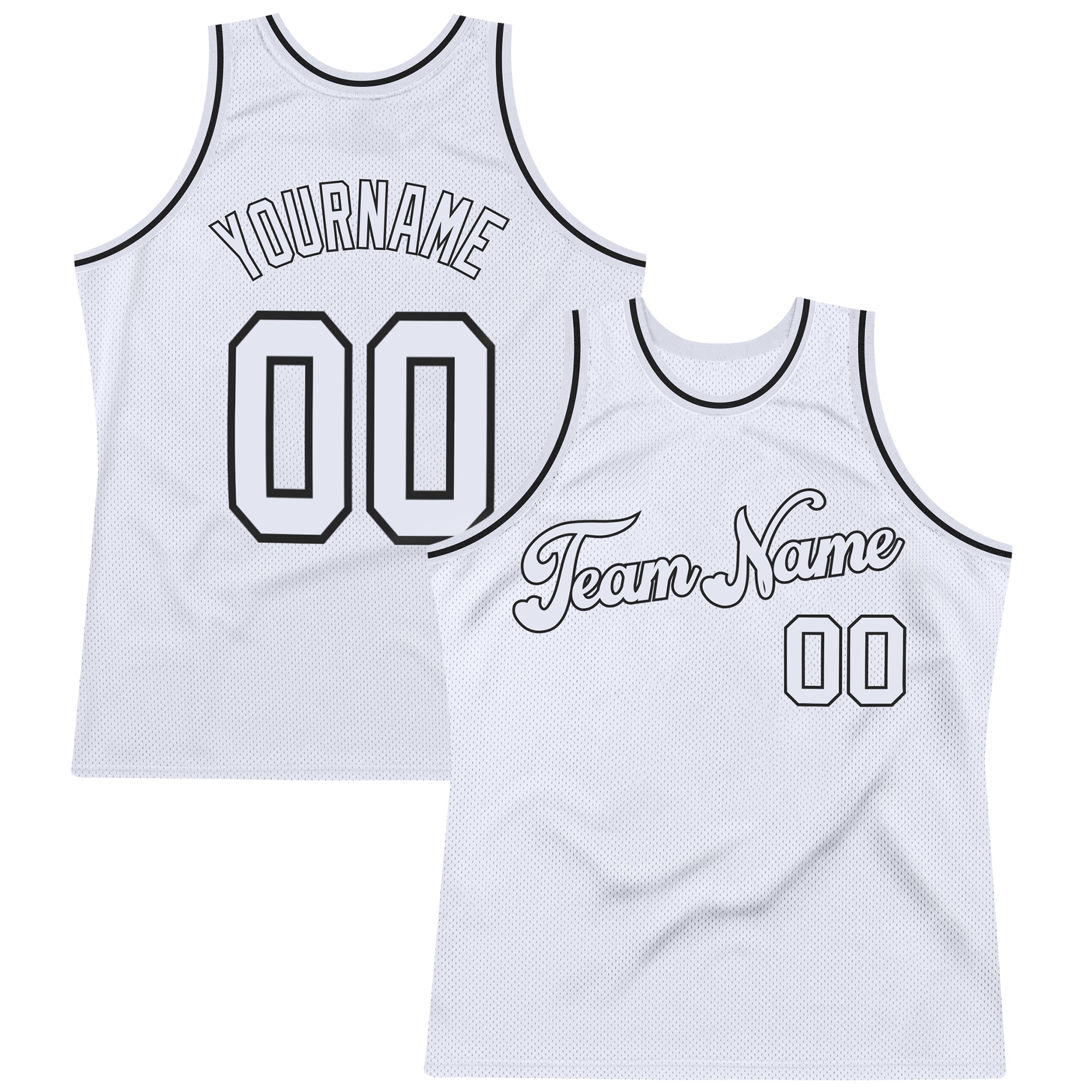 Custom White Black Round Neck Basketball Jersey – CustomJerseysPro