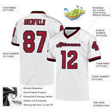 Laden Sie das Bild in den Galerie-Viewer, Custom White Cardinal-Black Mesh Authentic Throwback Football Jersey
