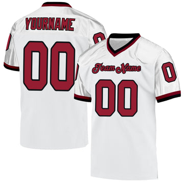 Custom White Cardinal-Black Mesh Drift Fashion Football Jersey