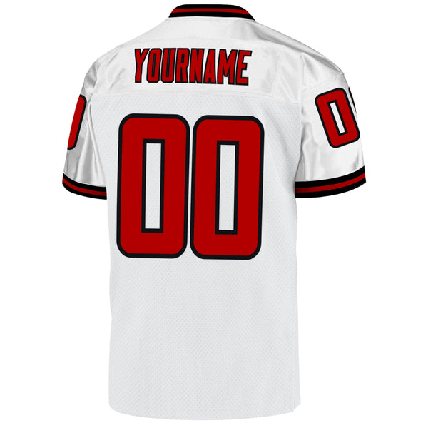 Custom Black White-Red Mesh Authentic Football Jersey Football