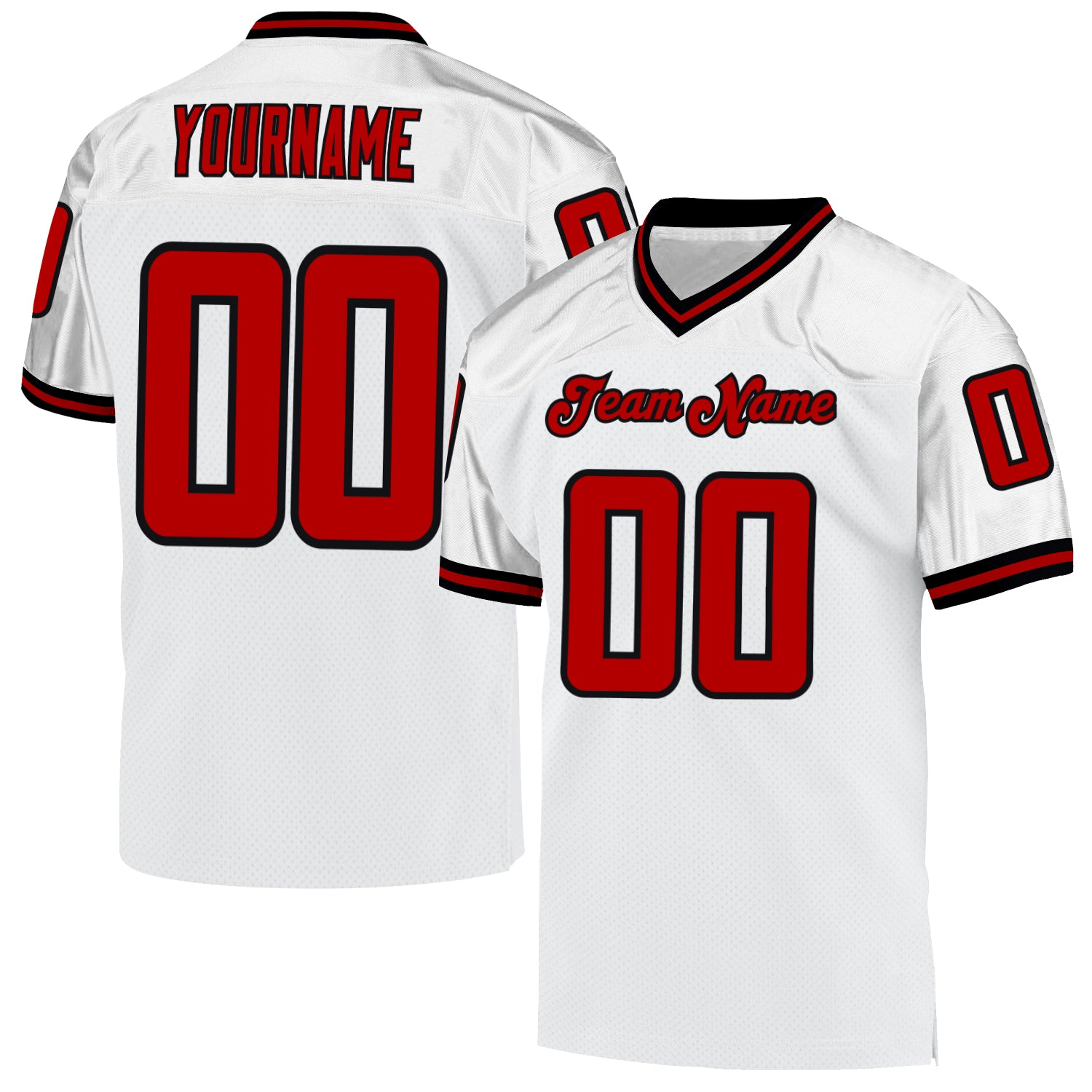 Cheap Custom White Red-Black Mesh Authentic Throwback Football Jersey Free  Shipping – CustomJerseysPro