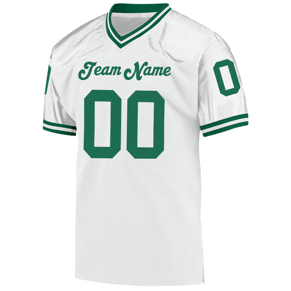 Cheap Custom White Kelly Green Mesh Authentic Throwback Football Jersey  Free Shipping – CustomJerseysPro