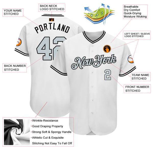 Cheap Custom White Silver-Black Authentic Baseball Jersey Free Shipping –  CustomJerseysPro