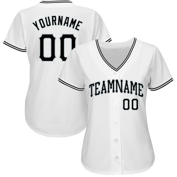 Custom White Black-Silver Authentic Baseball Jersey