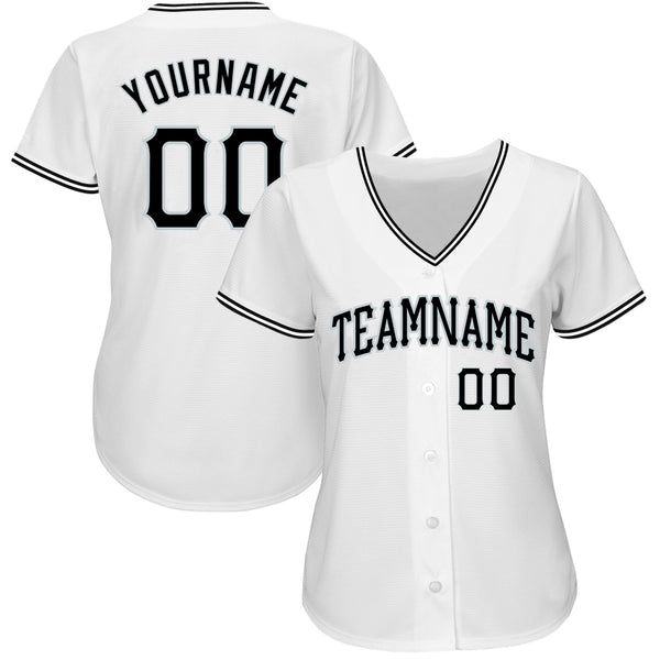 Cheap Custom White Silver-Black Authentic Baseball Jersey Free Shipping –  CustomJerseysPro