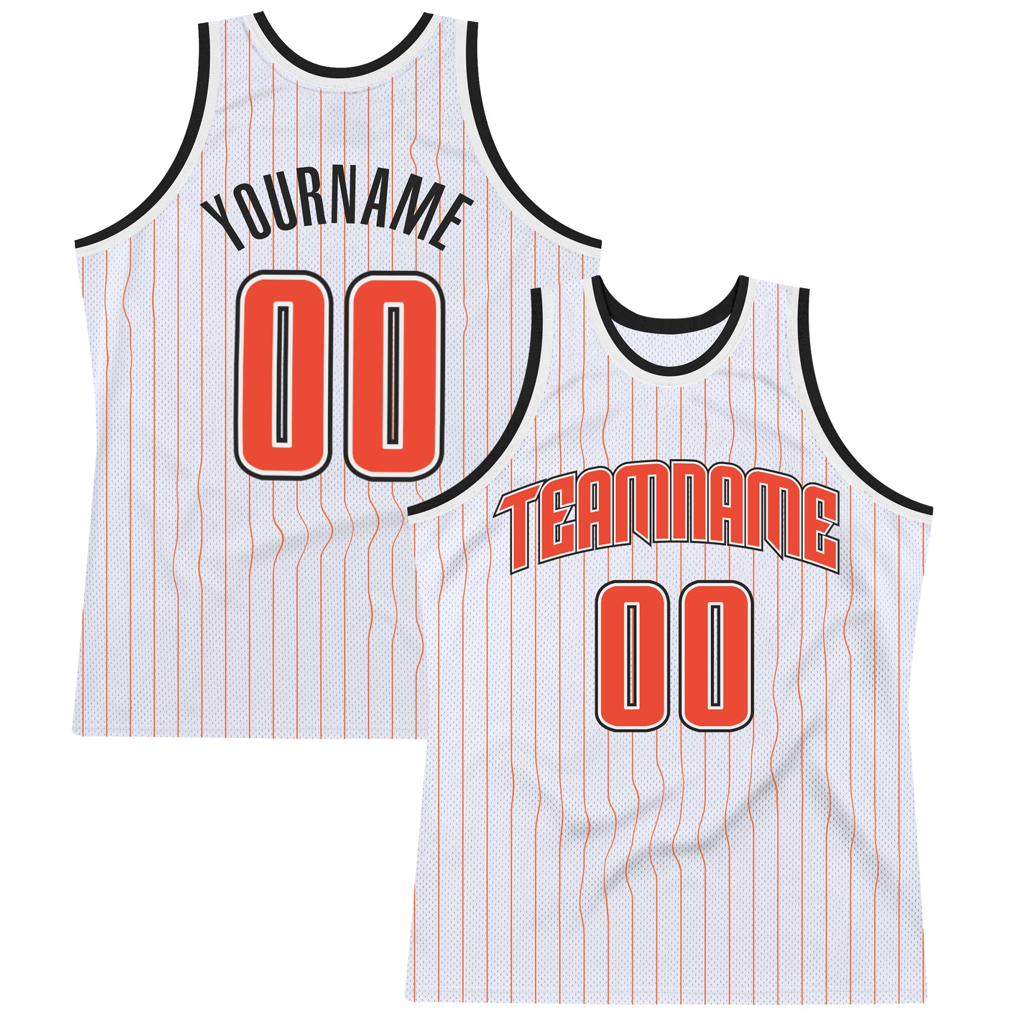 Cheap Custom Black White Pinstripe Orange-White Authentic Basketball Jersey  Free Shipping – CustomJerseysPro