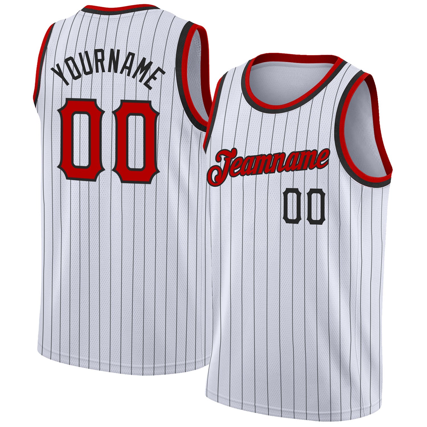 Custom White Black-Red Authentic Split Fashion Basketball Jersey Discount