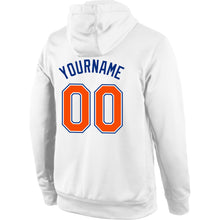 Загрузить изображение в средство просмотра галереи, Custom Stitched White Orange-Royal Sports Pullover Sweatshirt Hoodie
