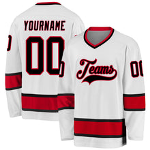 Charger l&#39;image dans la galerie, Custom White Black-Red Hockey Jersey
