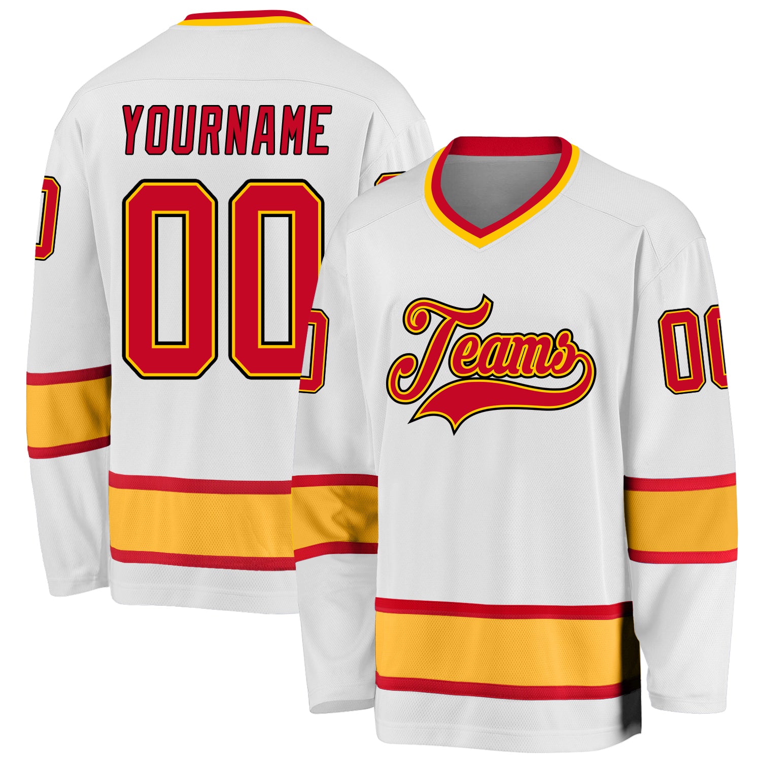 Cheap Custom Red Gold-White Hockey Jersey Free Shipping – CustomJerseysPro