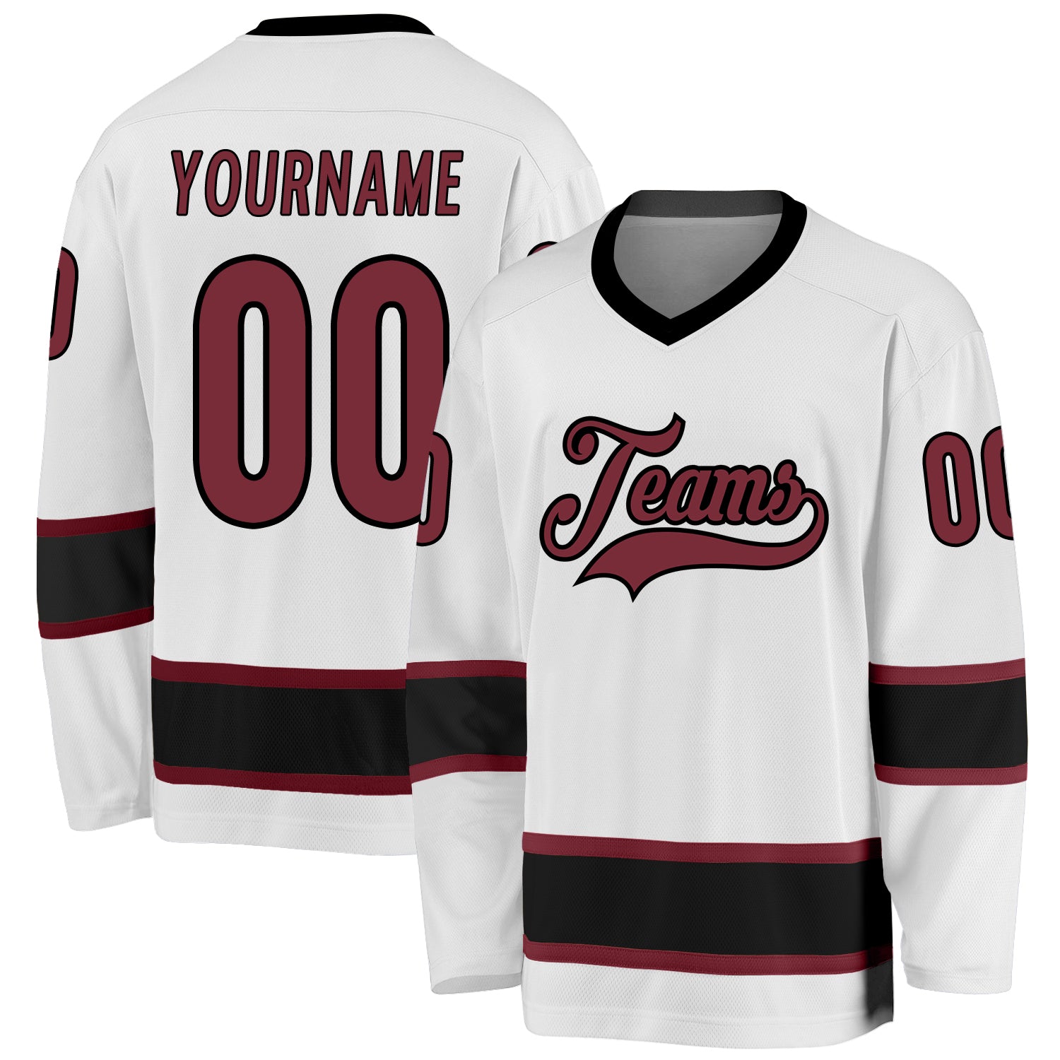 Cheap Custom Burgundy Black-White Hockey Jersey Free Shipping –  CustomJerseysPro