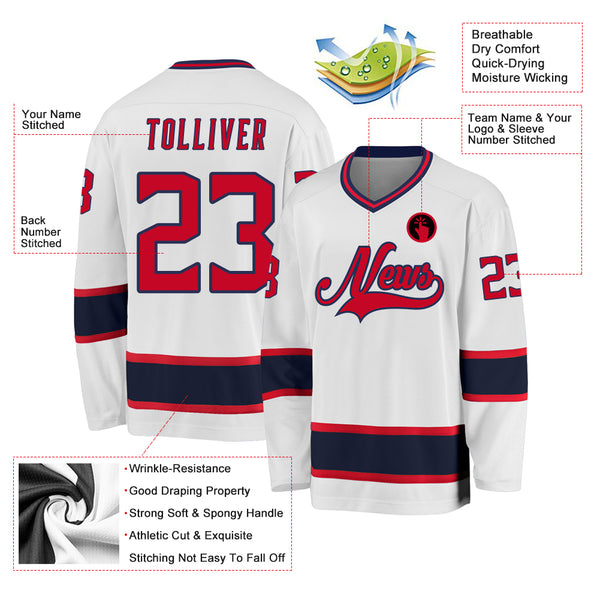 Cheap Custom Light Blue White-Red Hockey Jersey Free Shipping –  CustomJerseysPro