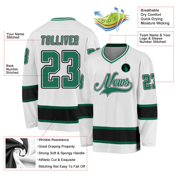 Cheap Custom Kelly Green White-Black Hockey Jersey Free Shipping –  CustomJerseysPro