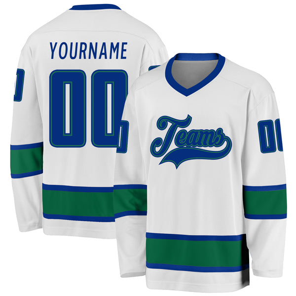 Cheap Custom Kelly Green Royal-White Hockey Jersey Free Shipping –  CustomJerseysPro