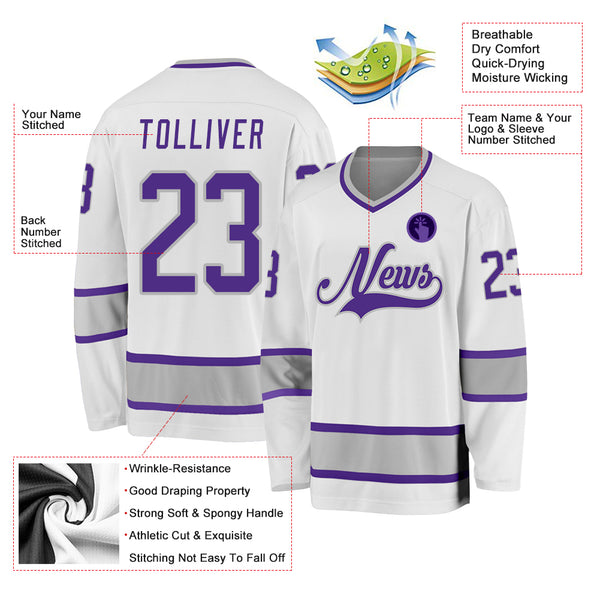 Cheap Custom Purple Black-White Hockey Jersey Free Shipping –  CustomJerseysPro