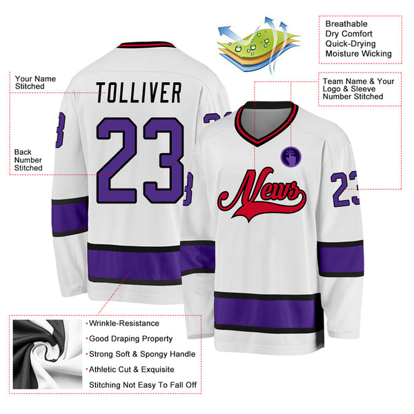 Cheap Custom Purple Orange-White Hockey Jersey Free Shipping –  CustomJerseysPro