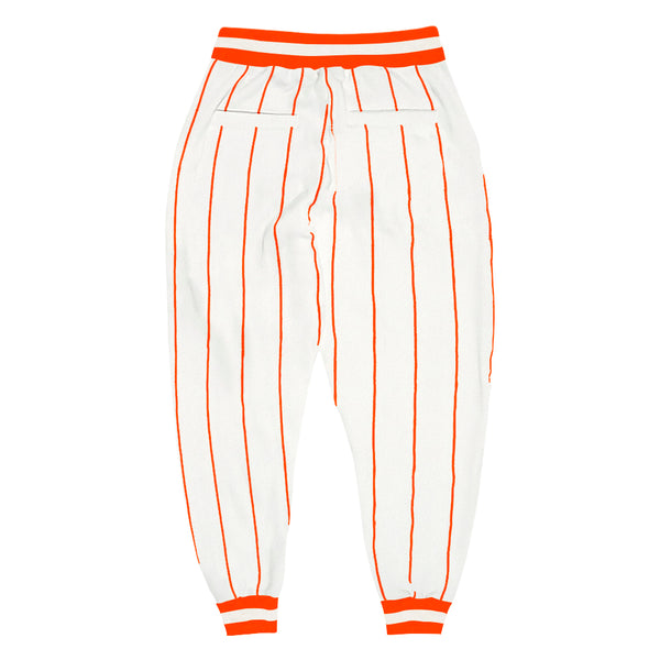 Cheap Custom White Orange Pinstripe Orange-White Sports Pants Free Shipping  – CustomJerseysPro