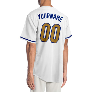 Custom White Old Gold-Royal Authentic Baseball Jersey