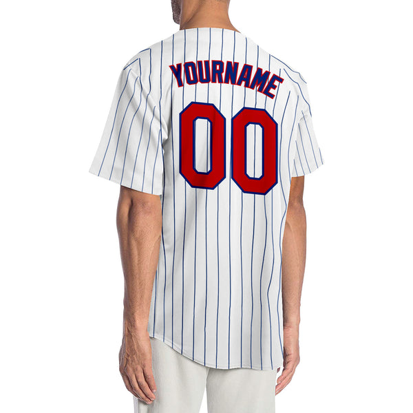 Cheap Custom White Royal Pinstripe Red Authentic Baseball Jersey Free  Shipping – CustomJerseysPro