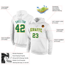 Laden Sie das Bild in den Galerie-Viewer, Custom Stitched White Kelly Green-Gold Sports Pullover Sweatshirt Hoodie
