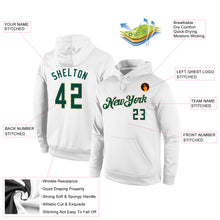 Load image into Gallery viewer, Custom Stitched White Hunter Green-Cream Sports Pullover Sweatshirt Hoodie
