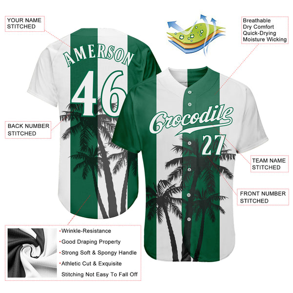 Cheap Custom White Kelly Green Authentic Baseball Jersey Free