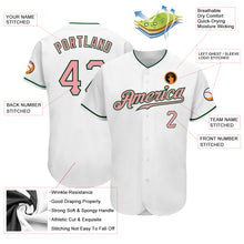 Charger l&#39;image dans la galerie, Custom White Medium Pink-Green Authentic Baseball Jersey
