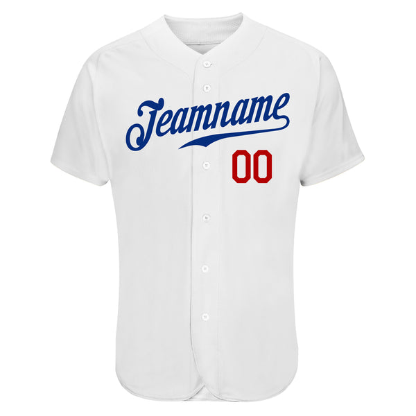 Custom White Royal Authentic Baseball Jersey Discount